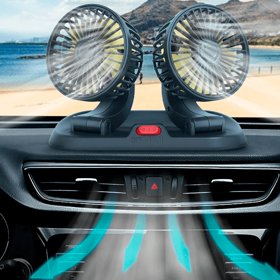 Ventilador Duplo Automotivo 360° [ULTRA POTENTE] - Loja Avista