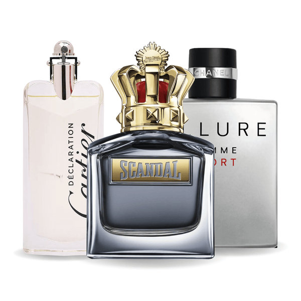SADA 3 PARFÉMŮ ALLURE HOMME SPORTS, JEAN PAUL GAULTIER SCANDAL, CARTIER DECLARATION 100ML