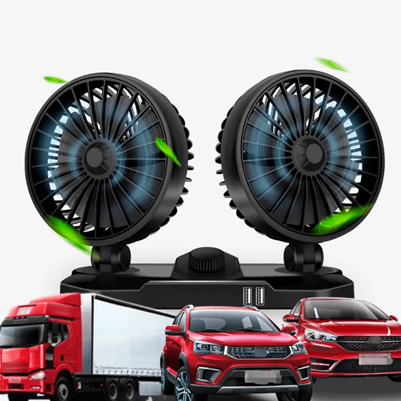 Ventilador Duplo Automotivo 360° [ULTRA POTENTE] - Loja Avista